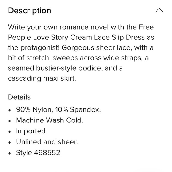 Free People Intimately Love Story Cream Lace‎ Slip Dress Sz. M NWT - Picture 14 of 14